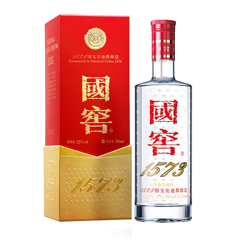 泸州老窖 国窖1573 浓香型白酒 52度 500ml*1 单瓶 经典装 年份随机